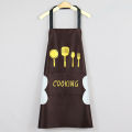 Waterproof oilproof pvc fabric kitchen apron with hand wiping towel and big pocket apron for women.