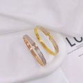 Titanium Steel Korean Style H letter Bracelet Fashion Shell Bangle Light Luxury Simple Wrist Chain Jewelry For Women Girls Gift Qoddess. 