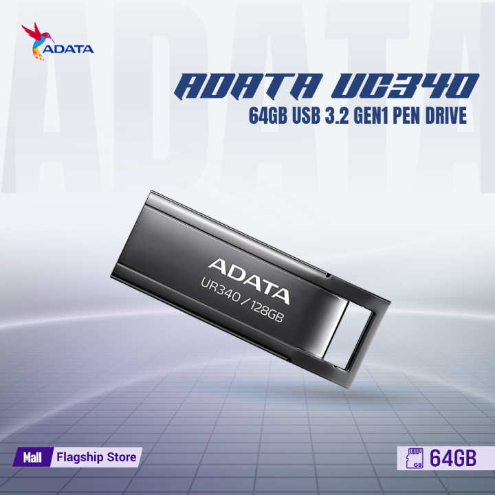 ADATA UR340 64GB USB 3.2 Gen1 Pen Drive with Backward Compatible with USB 2.0 Support Windows, MacOS and Linux