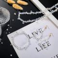 300pcs Mixed Sizes Crystal Rondelle Light AB Gems Loose Beads Clear Crystal Glass Crafts Shiny Jewelry DIY Necklace Kit.
