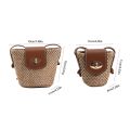 Mini Weave Straw Bag Bucket Bag for Women's Travel Vacation Beach Shoulder Bag Small Crossbody Bag Cute Sweet Style Handbag.