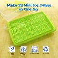 Ice-Cube Tray with Lid and Bin, 55 Nuggets Ice Tray for Freezer, Comes with Ice Container, Scoop and Cover.