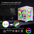 COOLMOON ARGB LED Light Strip for 24PIN 8Pin Motherboard Power Extension Cable Aura Sync Power Supply LED Strip Light DIY Kit. 