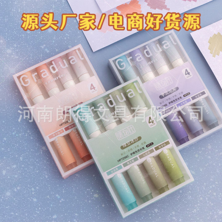 Jiwu Club Fluorescent Pen Good-looking Large Capacity Marking Pen Key Points Marker Sunrise Impression One Piece