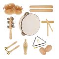 Wooden Musical Instrument Toys for Kids Eco Friendly Drum Castanets Maracas Percussion Music Toys Children Early Educational Toy. 