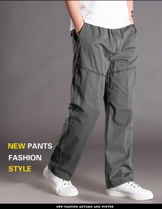 summer%20autumn%20Men%20cargo%20pants%20zipper%20ckets%20cotton%20large%20size%206XL%207XL%208XL%20high%20street%20pants%20straight%20fat%20pants%20loose%20gray%20pants%20-%20Image%205