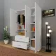 VIKI 3 Door Wardrobe | 3 Part Almirah for Clothes, Door for Bedroom, 3 Door Wardrobe with Drawer & Hanging Space Multipurpose Use your Home & Office Design by Nahid Furniture(Frosty White - 40D x 120W x 180Hcm) |. 