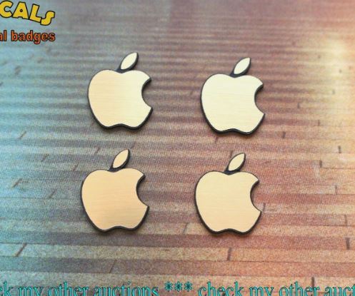 4 x Apple DECAL Badge Sticker Logo gold color for iphone ipad