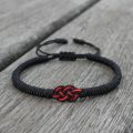 National Style Lucky Red String Bracelet Lovers Handmade Braided Concentric Knot Charm Bracelets for Women Jewelry Best Gift.