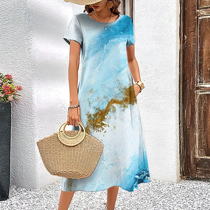 Summer%20Womens%20Dresses%203d%20Textured%20Print%20Short%20Sleeve%20Female%20Clothes%20Fashion%20Loose%20A-Skirt%202023%20New%20Oversized%20Lady%20Classy%20Dresses%20-%20Image%207