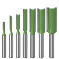 Router knife flat bottom 6mm handle hand router, power router, CNC engraving machine trimming machine green for straight clean cut. 