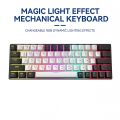 ZA646 Wired Gaming Mechanical Keyboard For Gamer Russsian/English 63 Keys Backlit Hot-swap Mini Game 60% Keyboard For travel. 
