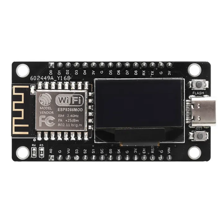 NodeMCU%20ESP8266%20Development%20Board%20with%200.96Inch%20OLED%20Display%20CH340%20ESP-12E%20WiFi%20Module%20Micro-USB%20for%20Micropython%20-%20Image%204