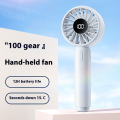 Turbo Handheld Fan with Smart Digital Display USB Rechargeable-Essential for Outdoor Activities Perfect Gift Choice.