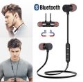 Metal Sports Bluetooth Headphone Sweat Proof Earphone Magnetic Earpiece Stereo Wireless Headset for Mobile Phone for Android. 