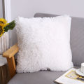 Cushion Cover Fluffy Widely Applied Square Shaped Decorative Plush Sofa Pillowcases for Couch. 