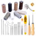 29 Pieces Leather Sewing Kit, Leather Sewing Upholstery Repair Kit with 8 Colors Sewing Thread, for Leather Sewing. 