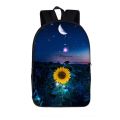 Galaxy Moon Sunflower Backpack Women Men Fashion Rucksack Children School Bags For Teenager Boys Girls School Backpack Book Bag.