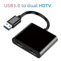 USB C To Dual HDMI-compatible HUB 4K HD Docking Station 2 Ports USB 3.0 Hub Adapter Dock for Laptop PC Computer for Mobile Phone. 