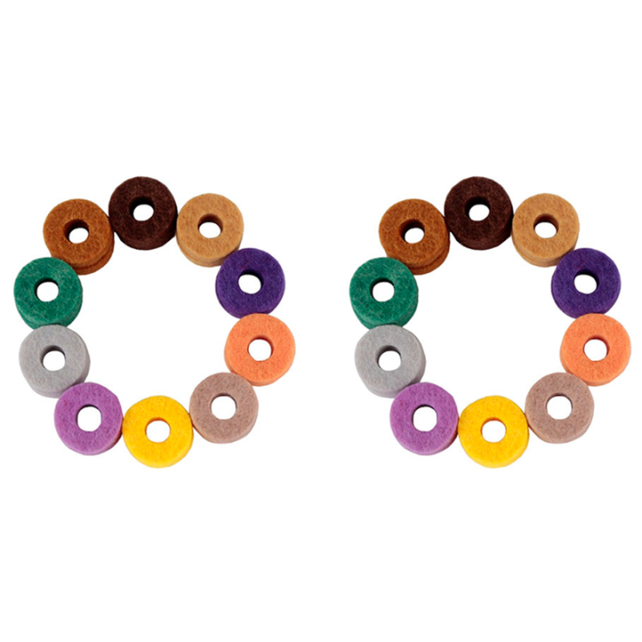 20Pcs Cymbal Stand Felt Washer Pad Replacement Round Soft for Drum Set Cymbals (Random Color )