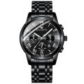 FNGEEN 4006 High Quality Luxury Men's Quartz Watch Luminous Calendar Stainless Steel Strap Wristwatch For Men.