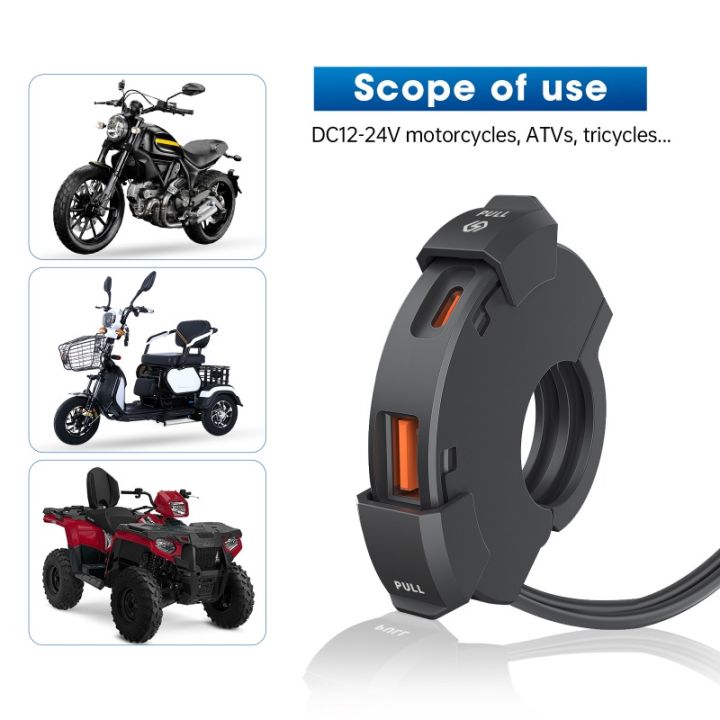 MoStar%20Universal%20QC3.0%20Motorcycle%20USB%20Charger%2048W%20USB-C%20Power%20Adapter%20Waterproof%20Handlebar%20Mounting%20Bracket%20Camera%20Phone%20Charger%20-%20Image%204