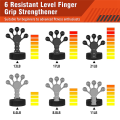 2 Piece Gripster Grip Strength Trainer Finger Strengthener 6 Resistant Level Adjustable Finger Flexion Extension Training. 