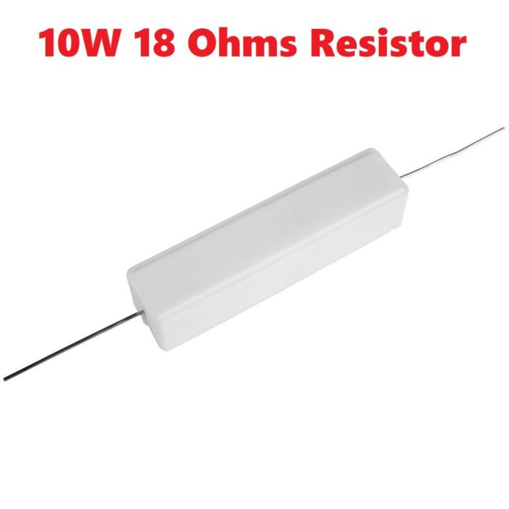 2Pcs-10Watt 18 Ohm Resistor WIREWOUND 18 Ohm 10W Resistor Ceramic Cement Wirewound Resistor 18 Ohm 10 Watt Wire Wound Fixed Cement Resistor 5% Tolerance 2 Pin Leads