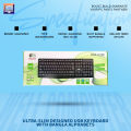 Ultra-Slim Designed Usb Keyboard With Bangla Alphabets - Sleek And Functional Keyboard For Desktop Use. 