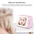 AEC BT-511 Mini LED HD Mirror Bluetooth Speaker, Support 32GB TF Card & 3.5mm AUX & Dual Alarm Clock & Real-time Temperature & Hands-free Calling(White). 