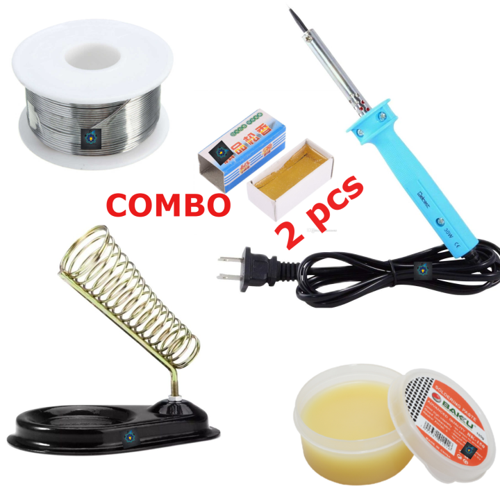 Soldering Package-Soldering Iron,Lead,2pcs Rosin And Soldering Stand,Soldering Paste