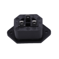 4X AC 250V 10A IEC 320 C13 Panel Mount Plug Connector Socket Black. 