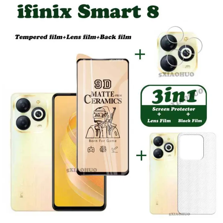infinix%20Smart%208%20Tempered%20Glass%20infinix%20Smart%208%20Screen%20Protector%20infinix%20Smart%208%20Camera%20Lens%20Protector%20Full%20Cover%20Screen%20Matte%20Privacy%20Glass%203In1%20Carbon%20fiber%20back%20film%20-%20Image%203