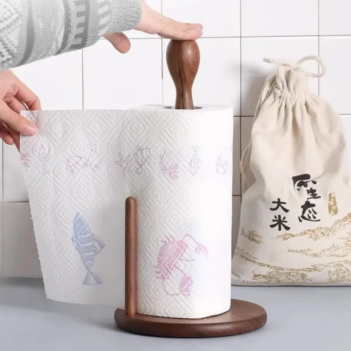 Wooden%20Kitchen%20Standing%20Tissue%20Paper%20Towel%20Roll%20Rack%20Holder%20Holders%20Toilet%20Roll%20Stand%20Weighted%20Base%20-%20Image%204