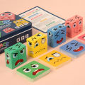 Kids' Face Change Expression Puzzle Building Blocks Montessori Cube Table Game Toy Early Educational Toys for Children Gifts. 