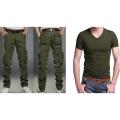 Olive Twill casual Cargo Pant for Men.