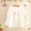 Women's Kawaii Fairyland - Fan & Sakura Cotton Printed Tops. 