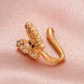 1 Pc Trendy Copper Butterfly Nose Pin for Women/ Flower Copper Zirconia Non Piercing Nose Cuffs for Women Simple - Ear Clip for Women 2025.