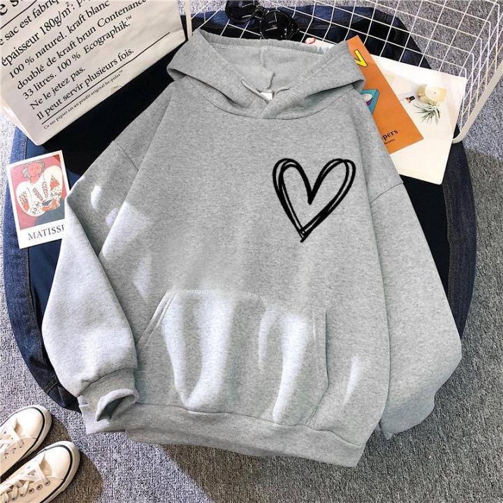 2023 Fall/Winter New Korean Version Hooded and Fleece Sweatshirt Women's Casual Loose Blouse Jacket Couple Hoodie