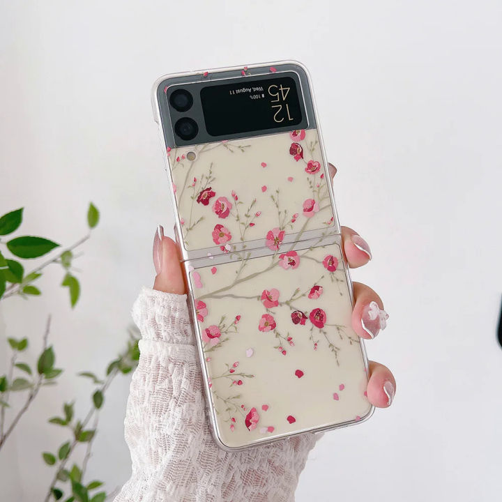 %E3%80%90Solitary%20waves%E3%80%91For%20Samsung%20Galaxy%20Z%20Flip%205%204%203%20Case%20Floral%20Transparent%20Folding%20with%20Bracelet%20For%20Samsung%20Z%20Flip%203%205G%20ZFlip4%20Hard%20PC%20Back%20cover%20-%20Image%205