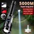 2000000LM XHP200 Bright LED Flashlight with COB Work Light 5000mAH Type-C Usb Rejected Tactical Flashlight XHP50 Zoom Torch. 