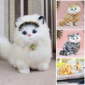 Cute Cloth Pad Plush Cats with Sound Simulation Mini Cat Toy Children Birthday Gifts Creative Imitation Cat Ornaments Home Decor. 