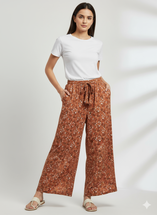Fashionable and Elegant Party wear western fashion ladies plazzo.