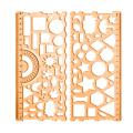 【Toy life hall】2Pcs Drawing with Protractor Mini Study Shaped Hollowed-out Drawing Template Geometric Ruler for Home.