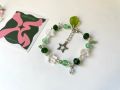 TXT TEMPTATION inspired beaded bracelet | KPOP jewelry | moa gift | handmade beaded bracelet | pink and green jewelry. 