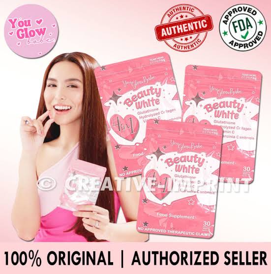 You Glow Babe Glutathione Beauty White 4 in 1 Intense Whitening/Slimming/Collagen & Vitamin C *30 Capsules*