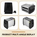 Toaster 2 Stainles Steel Bread Extra Wide Slot Compact Toasters,Electrical Small Bread Machine for Waffles,US Plug.