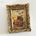 Desktop Picture Frame, Photo Frame Retro Antique Ornate Photo Frame, Resin Picture Frame Ornament for Bedroom Office Desktop Decoration Gift.