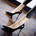 Internet Celebrity Soft Leather Stiletto Waterproof Platform High Heels2023New Patent Leather Pointed Toe Work Versatile Women's Non-Wear Feet Pumps. 