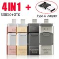 Usb Flash Drive For iPhone iPad Android Phone External Storage 128GB Lightning android USB 4 IN 1 Pendrive Gift Usb Stick.
